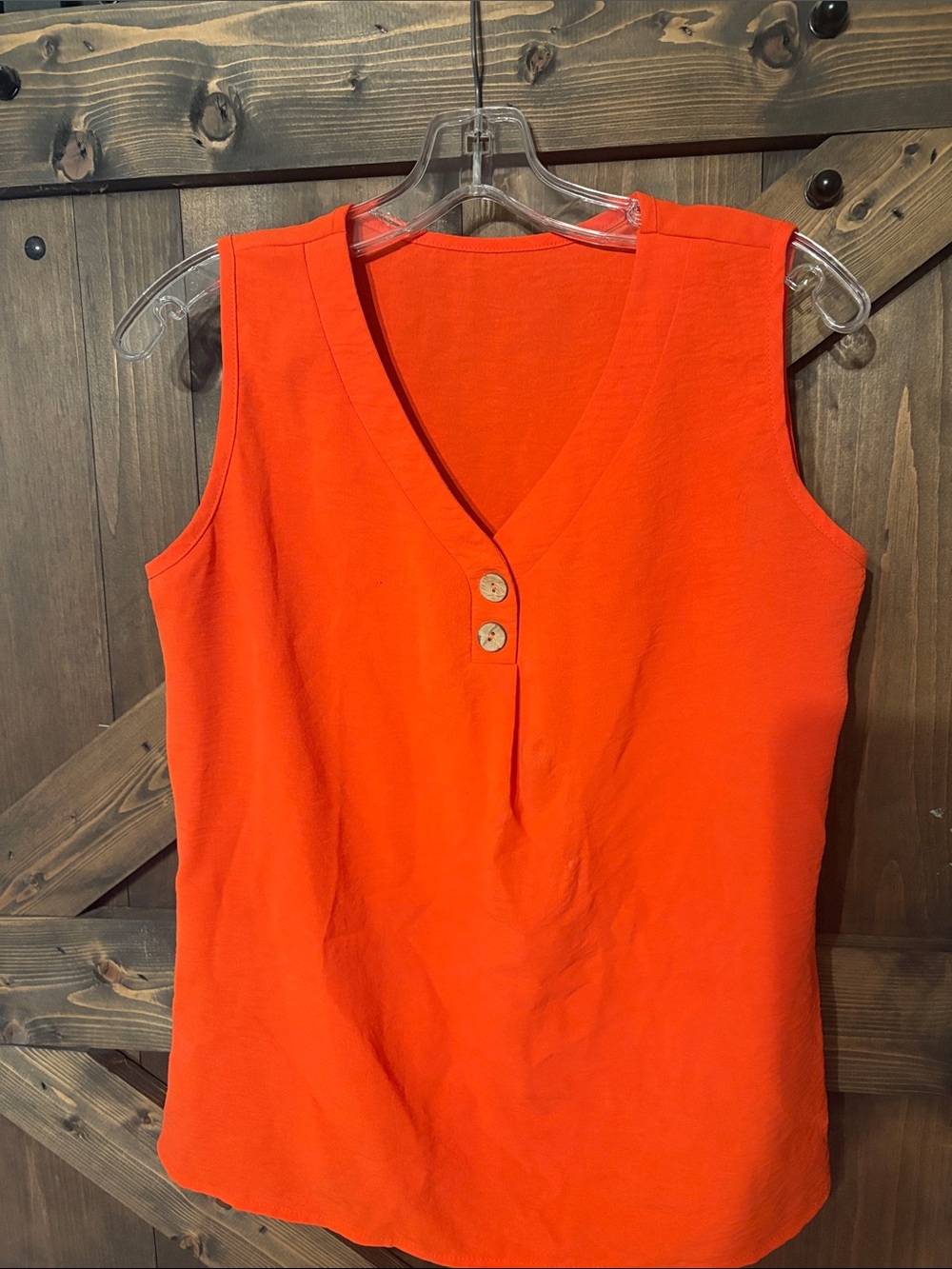Women’s Sleeveless V-Neck Tank Top in Bright Orange